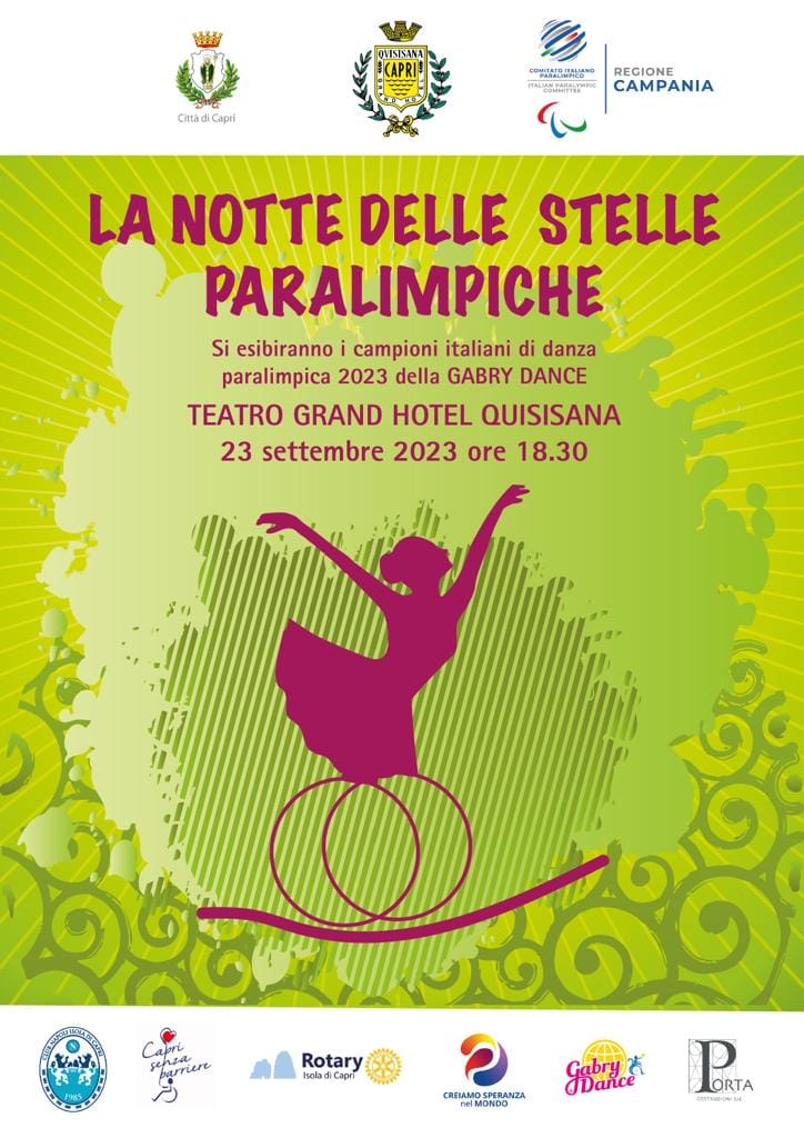 Abbattimento delle barriere: a Capri la notte delle stelle paralimpiche, evento con gli atleti di Gabry Dance