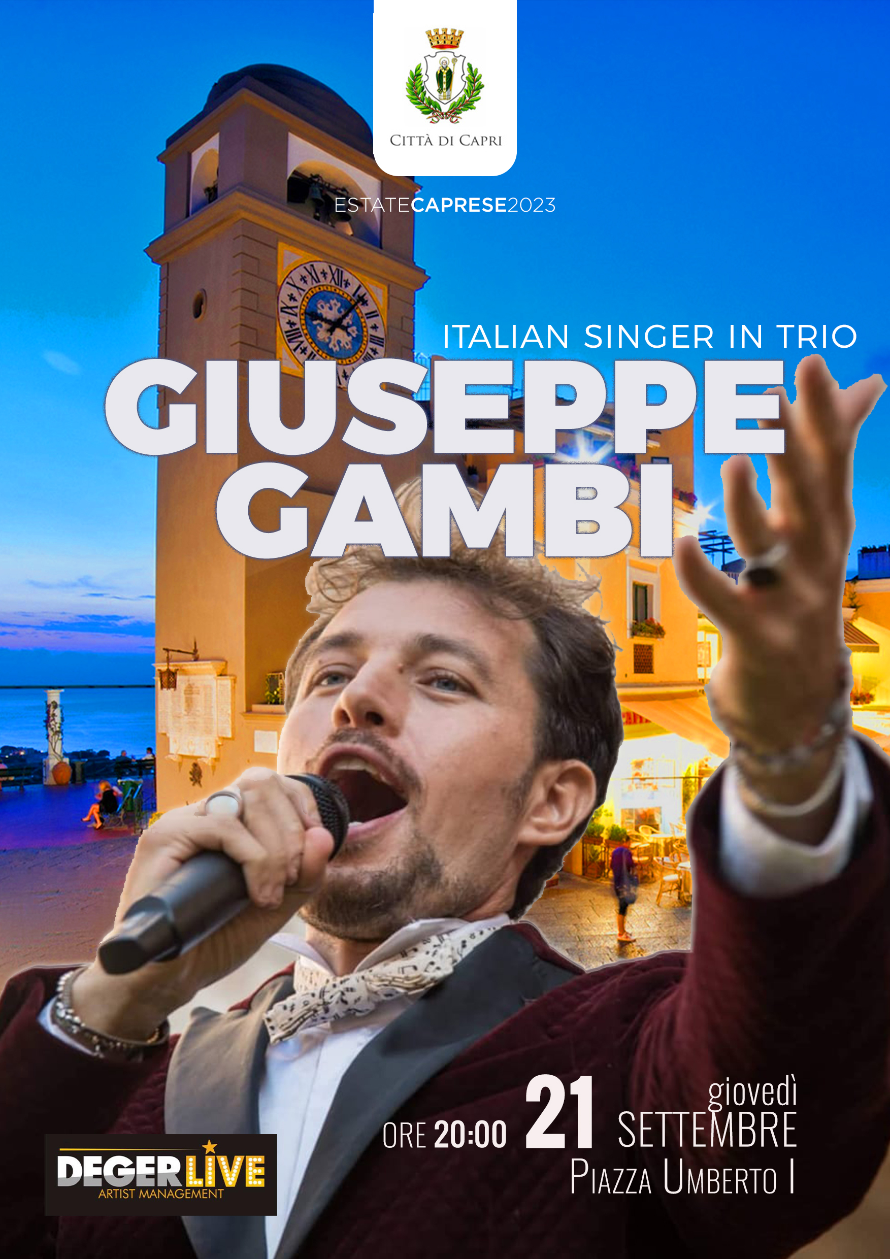 Torna a Capri il tenore Giuseppe Gambi: esibizione in Piazzetta