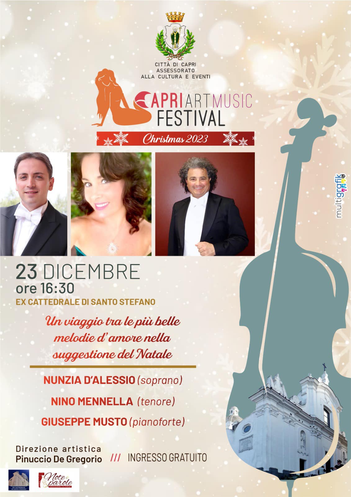 Viaggio nelle melodie d’amore nella suggestione del Natale: concerto nella ex cattedrale di Santo Stefano