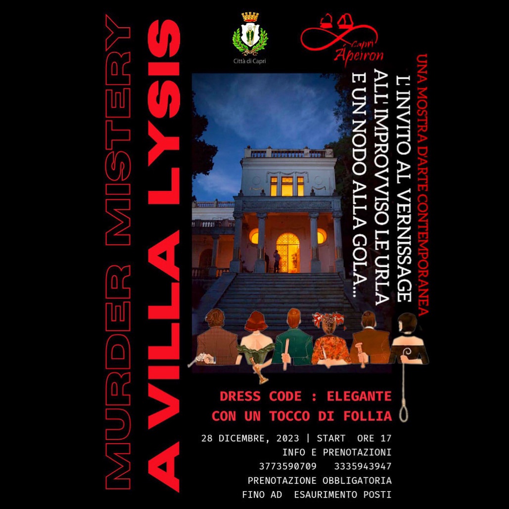 A Villa Lysis “Murder Mistery”, evento ludico culturale volto alla risoluzione di enigmi e quesiti per trovare il colpevole