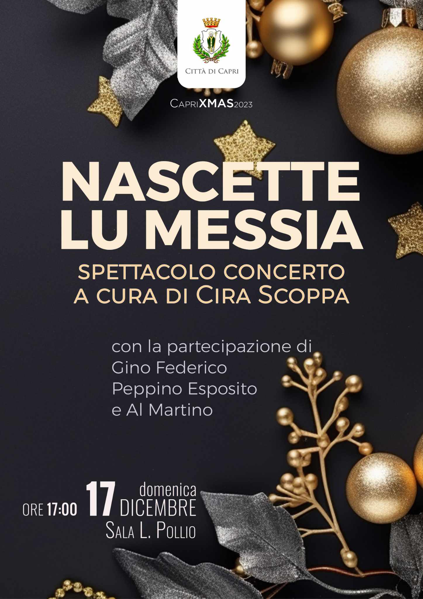 A Capri lo spettacolo concerto “Nascette lu Messia” a cura di Cira Scoppa