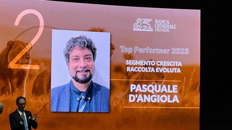 Banca Generali Private, Pasquale D’Angiola premiato a Roma quale secondo “top performer” italiano