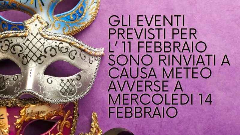 Carnevale: rinviati a mercoledì 14 gli eventi previsti a Capri domenica 11