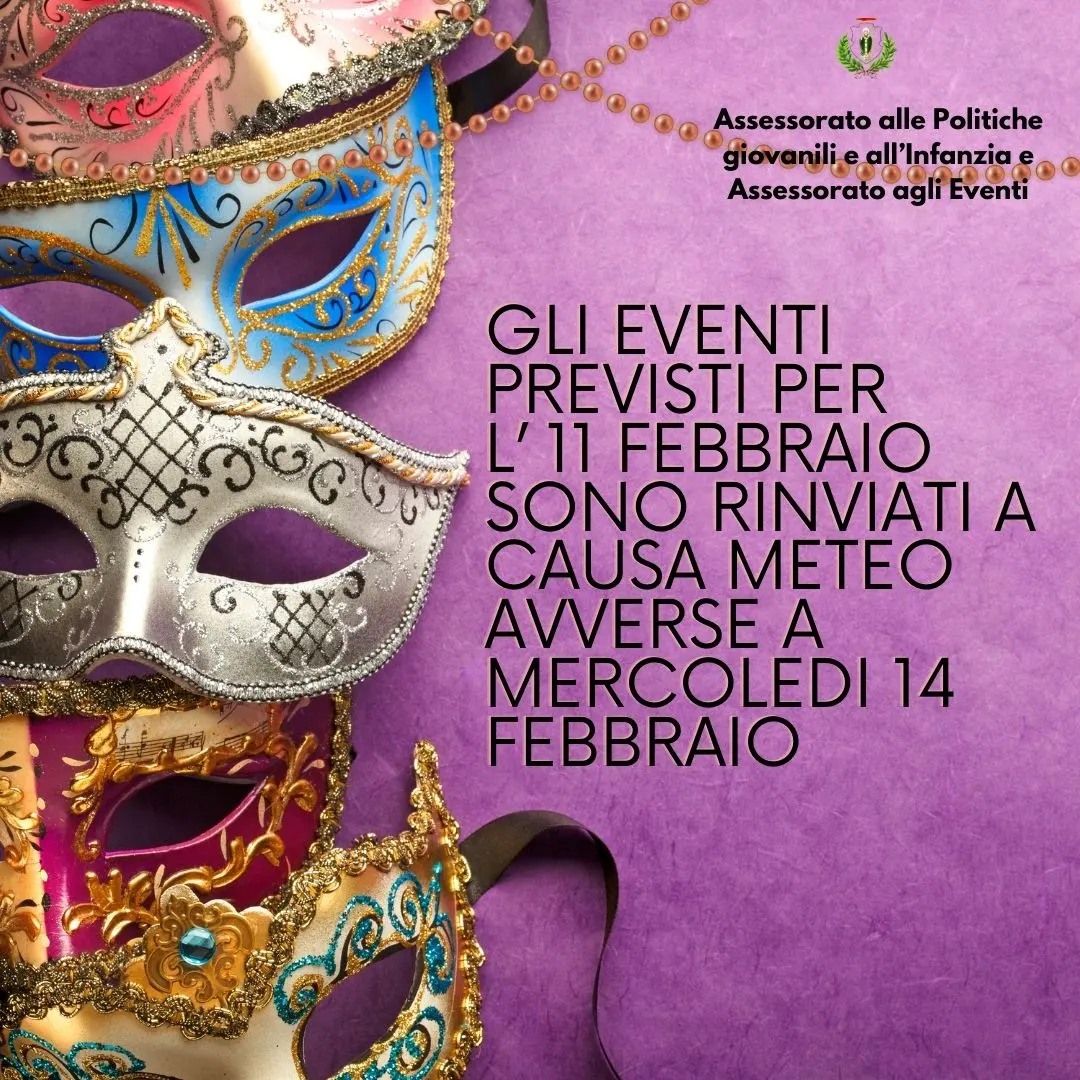 Carnevale: rinviati a mercoledì 14 gli eventi previsti a Capri domenica 11