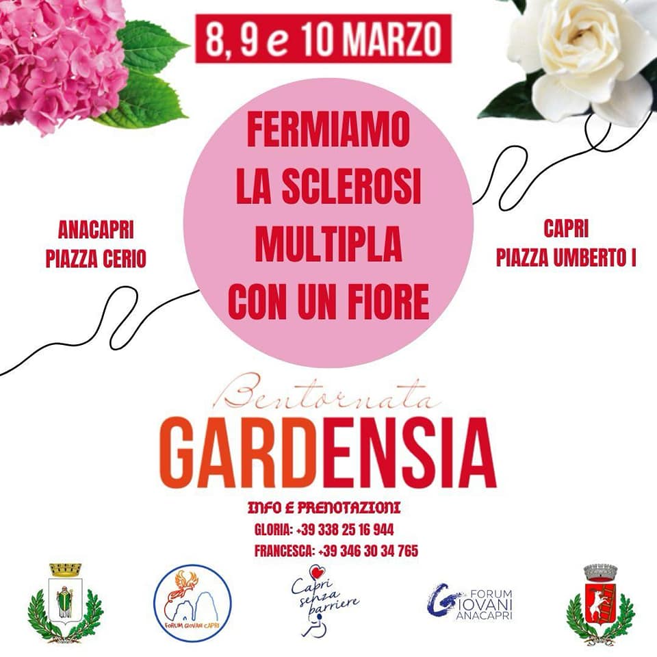 Bentornata Gardensia: fermiamo la sclerosi multipla con un fiore. Nel weekend i banchetti a Capri e ad Anacapri