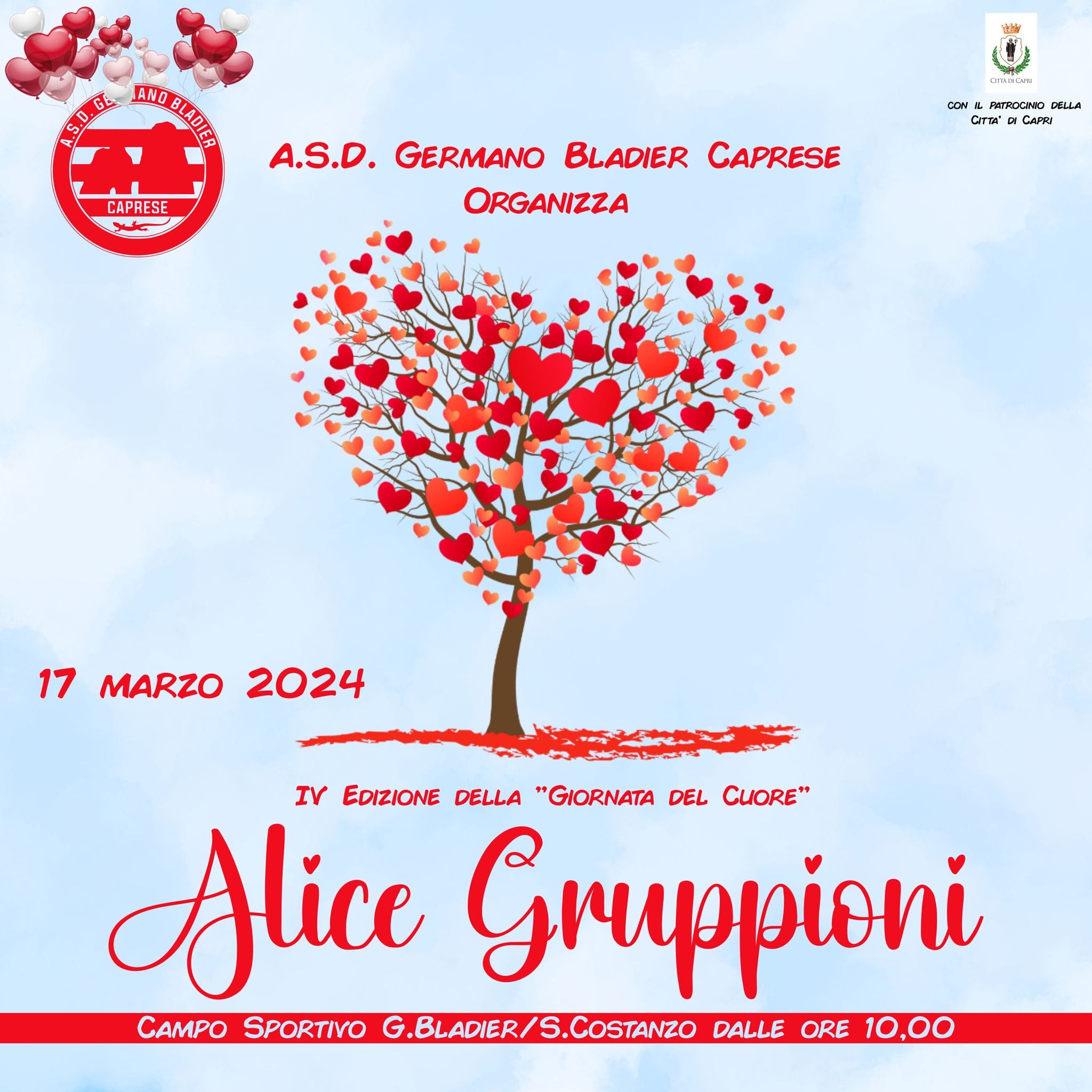 Giornata del cuore “Alice Gruppioni”, evento sociale e solidale tra sport e divertimento. Il programma della manifestazione