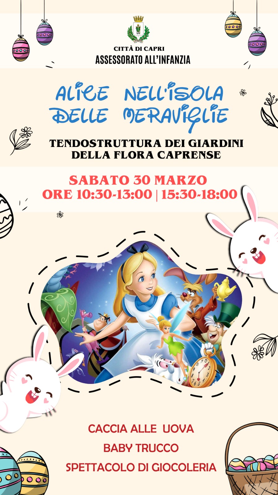 Alice nell’isola delle meraviglie: evento di Pasqua per i bambini a Capri