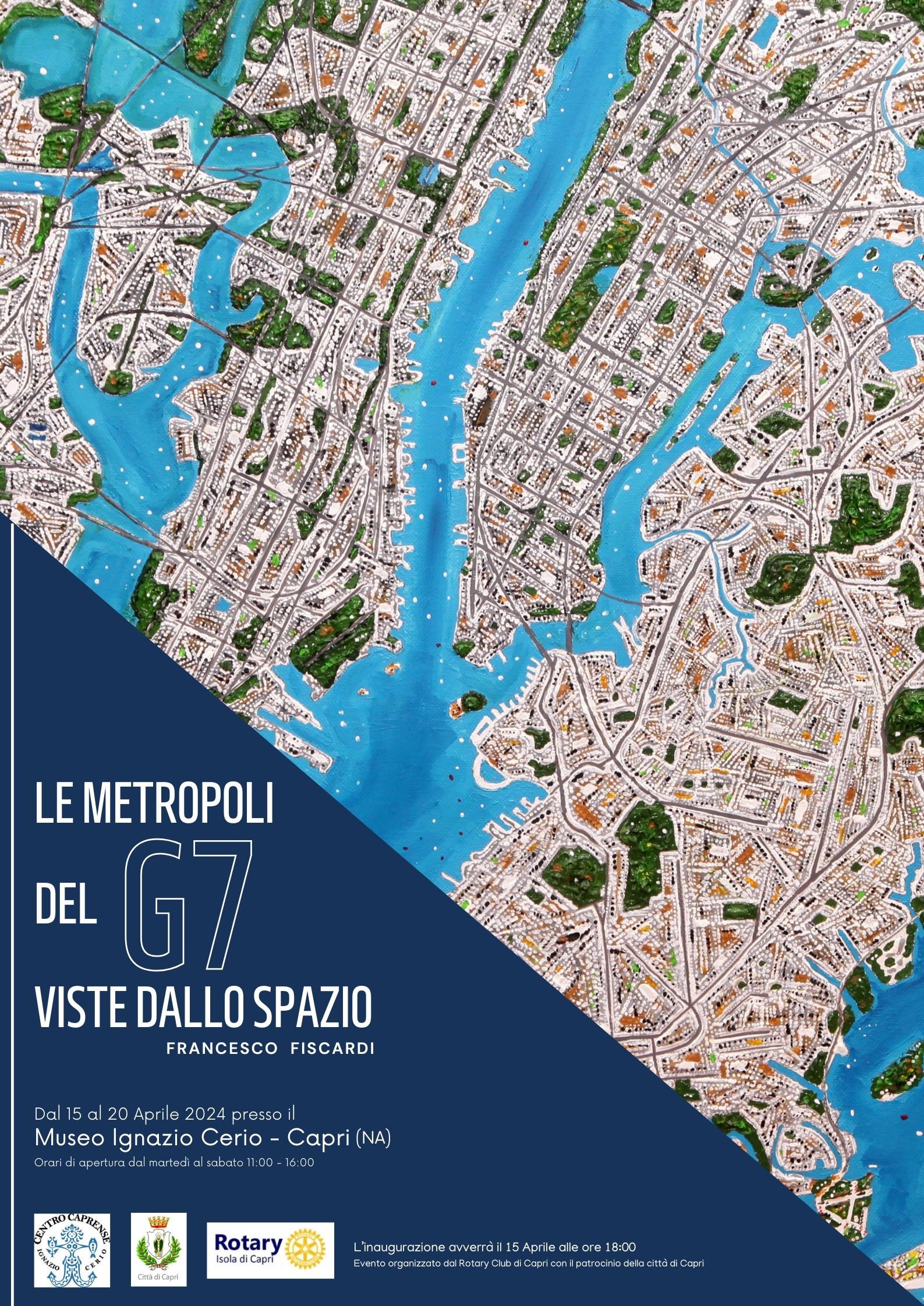 Le metropoli del G7 viste dallo spazio: a Capri la mostra dell’artista Francesco Fiscardi