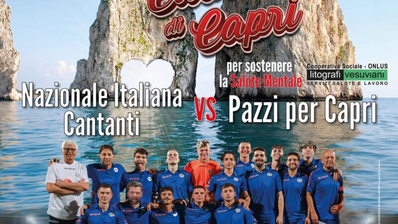 Sbarca a Capri la nazionale cantanti: in campo per sostenere la salute mentale