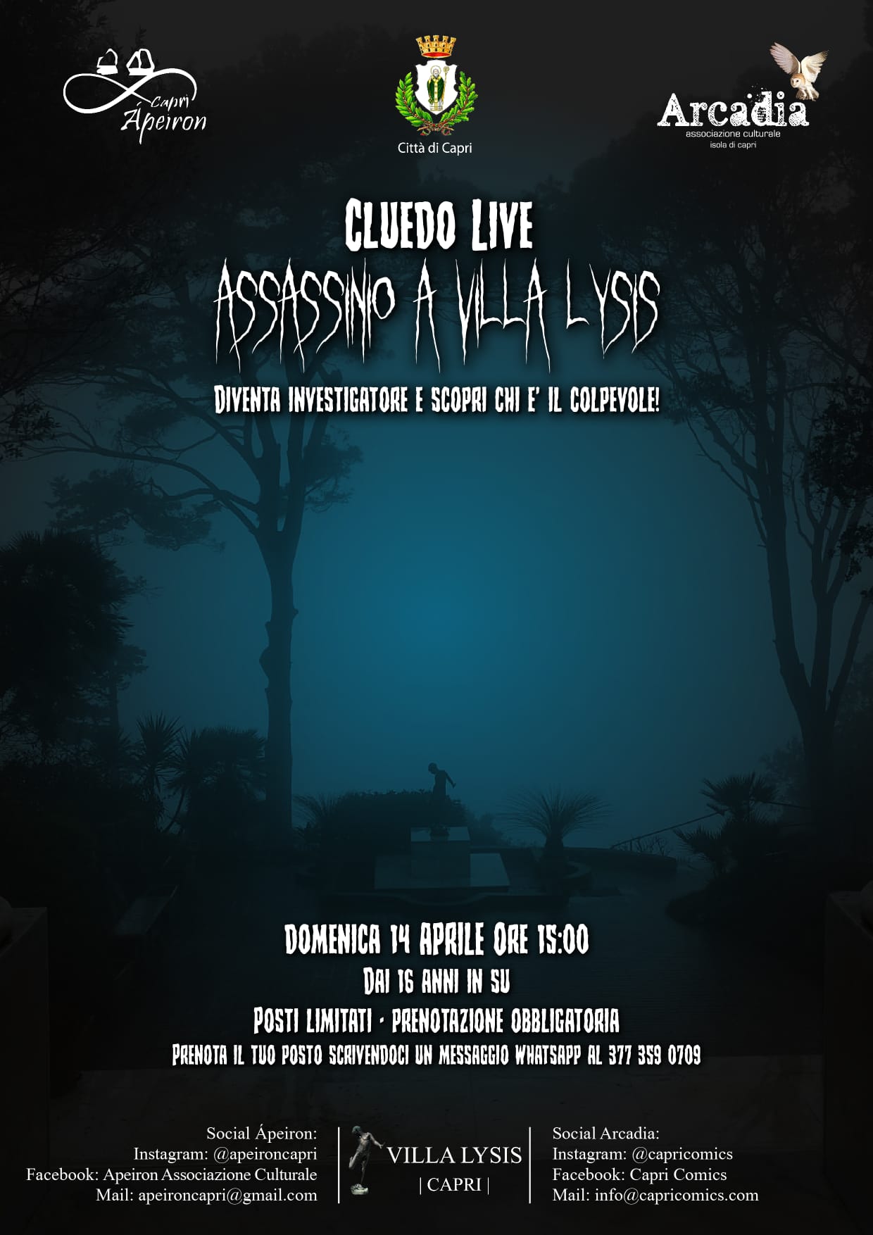 Torna l’evento ludico-culturale ambientale nella Capri del primo ‘900 “Cluedo Live – Assassinio a Villa Lysis”