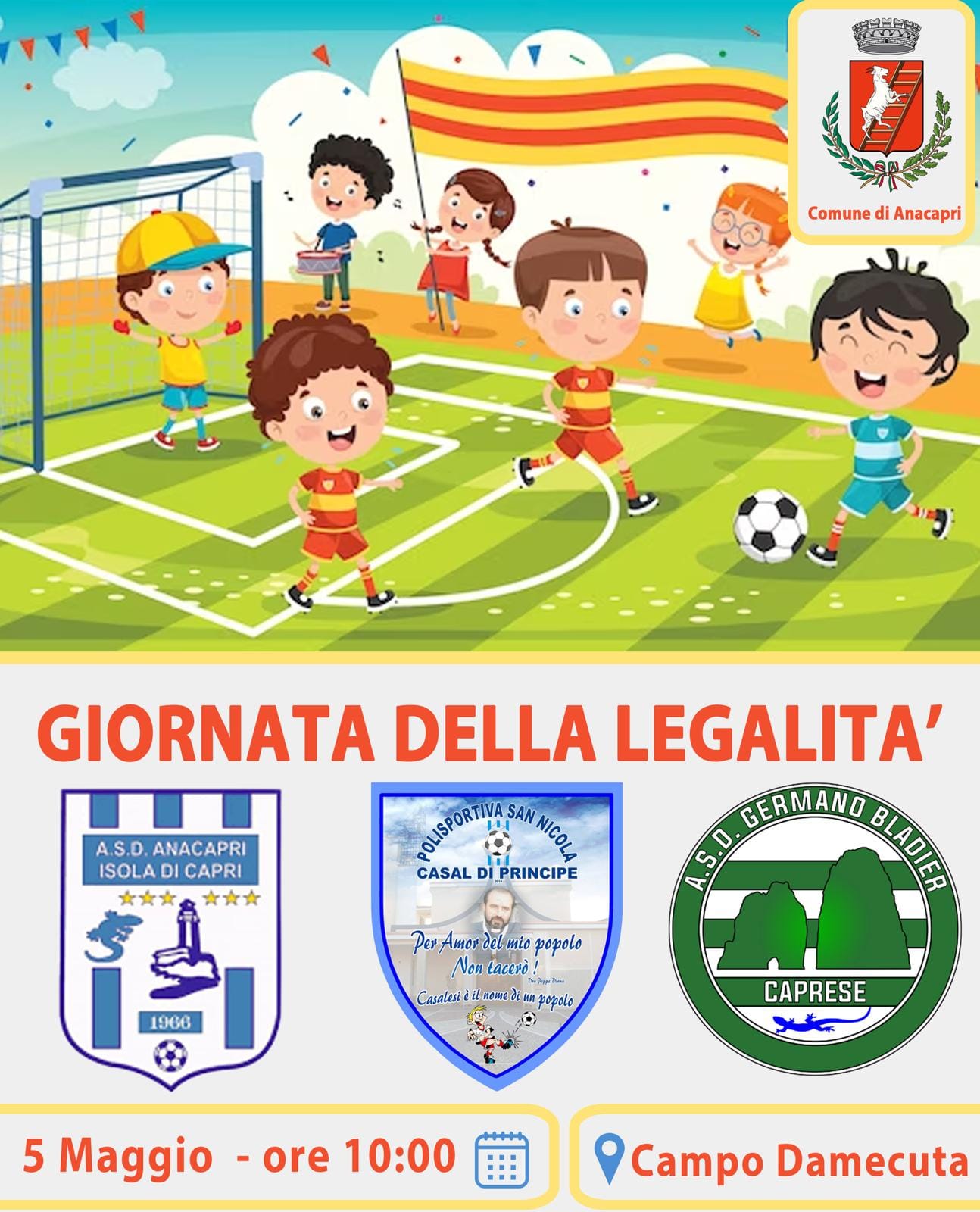 Triangolare di calcio ad Anacapri: giornata della legalità e dell’amicizia