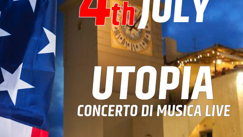 Giorno dell’Indipendenza americana: gli Utopia live nella Piazzetta di Capri in occasione della ricorrenza del 4 luglio