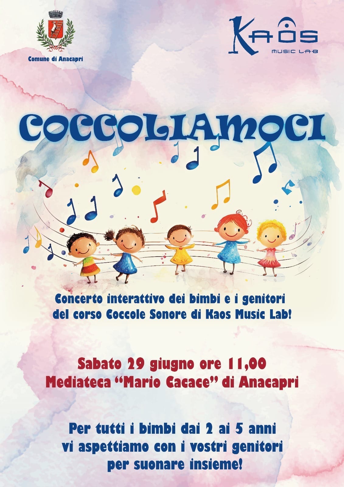 “Coccoliamoci”, ad Anacapri concerto interattivo di bimbi e genitori