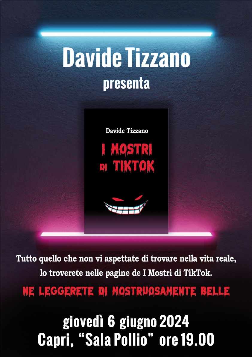 “I Mostri di Tik Tok”, alla Sala Pollio la presentazione del libro di Davide Tizzano