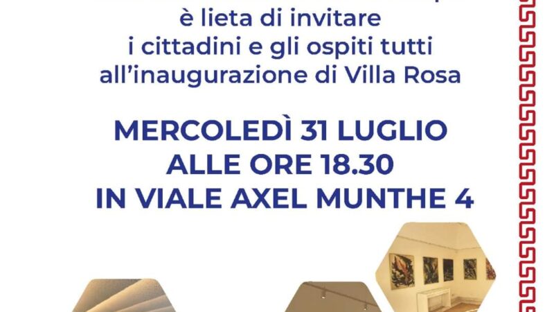 Ad Anacapri l’inaugurazione ufficiale di Villa Rosa