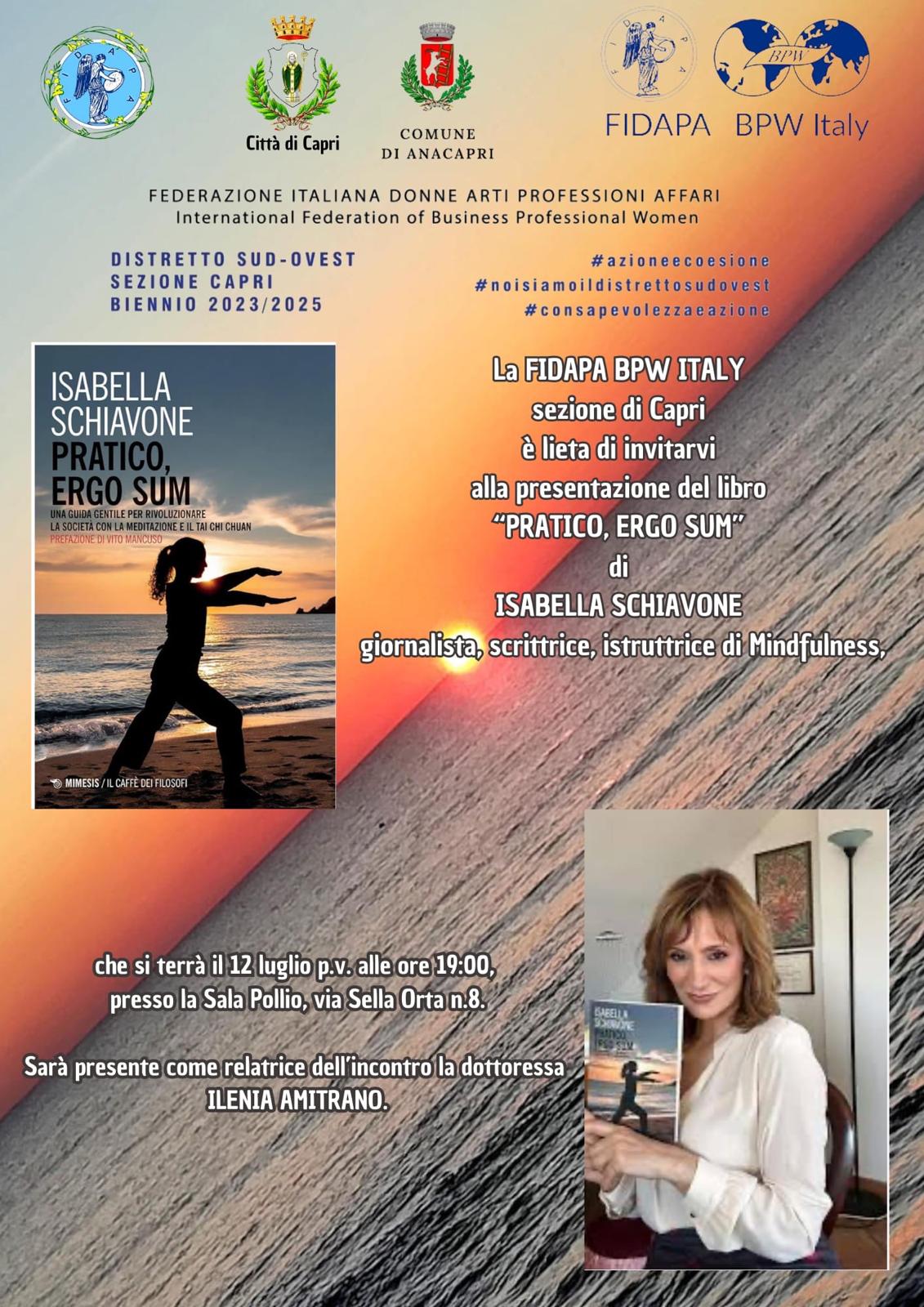 Evento Fidapa: a Capri la presentazione del libro “Pratico, ergo sum” di Isabella Schiavone