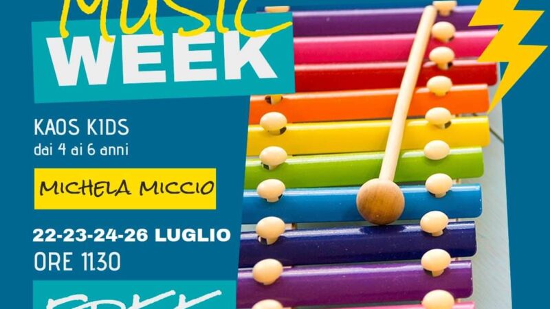 “Settimana della musica”, laboratori gratuiti per i più piccoli promossi da Kaos