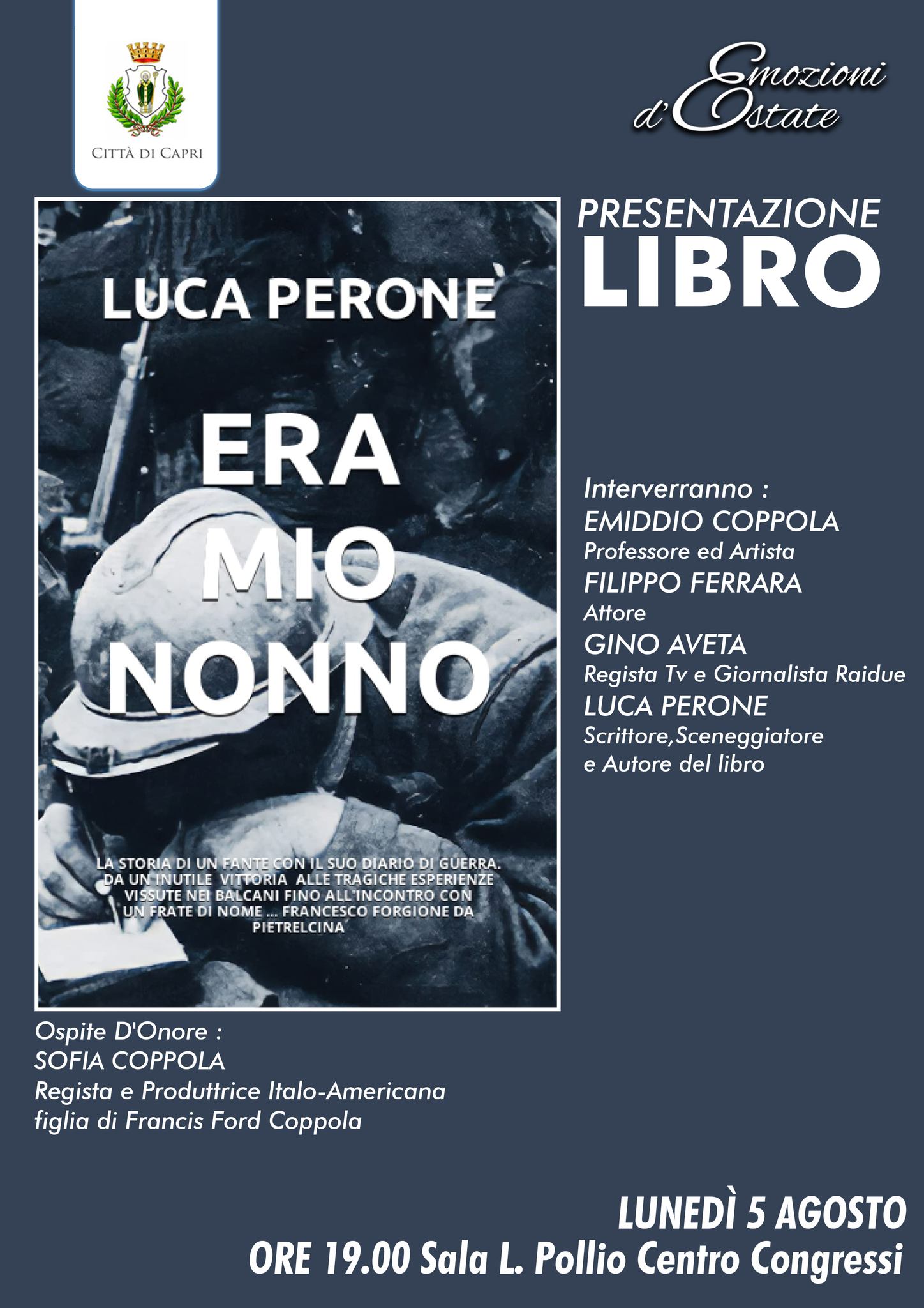 “Era mio nonno”, a Capri la presentazione del libro di Luca Perone