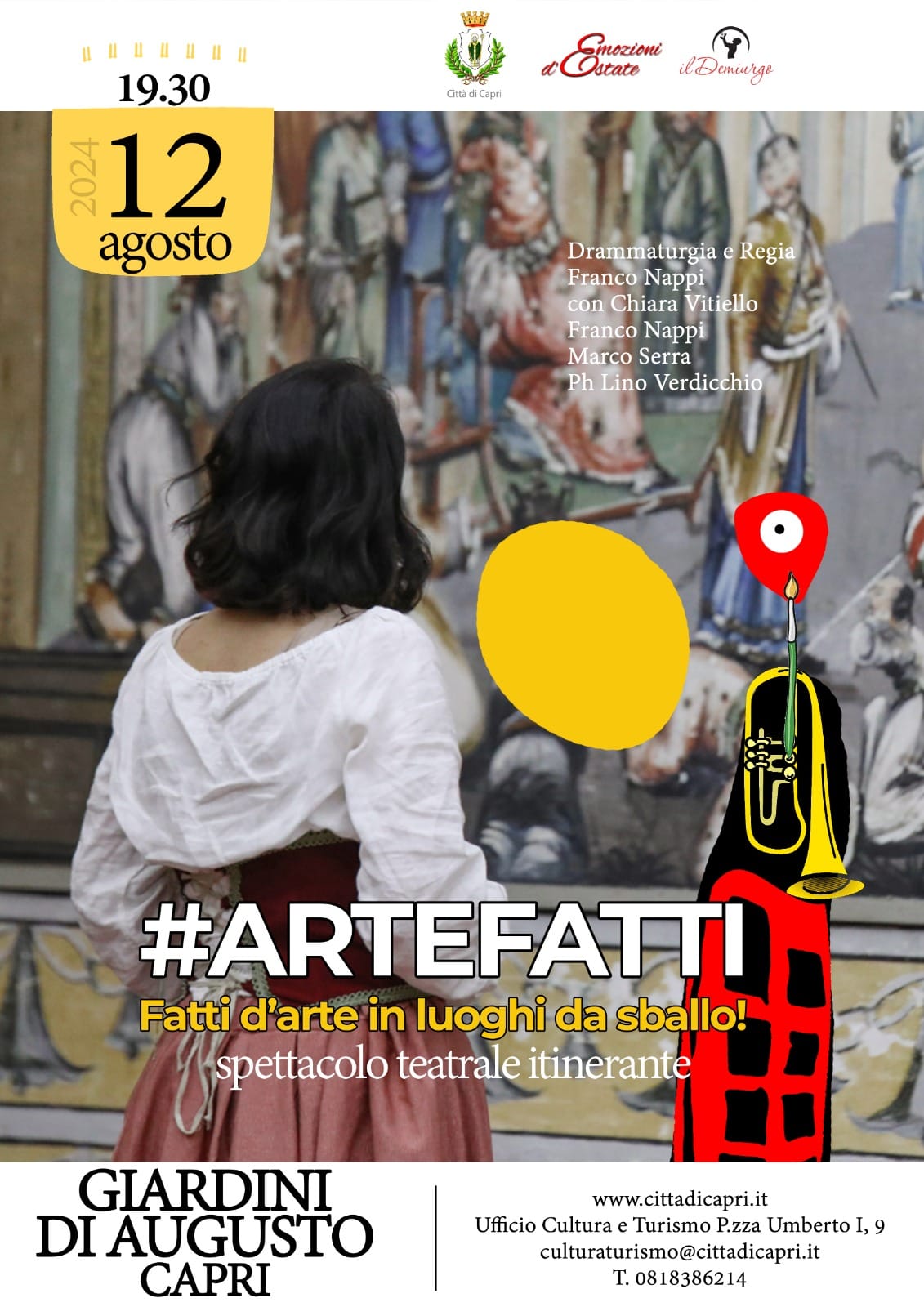 A Capri “Artefatti”, spettacolo teatrale itinerante ai Giardini d’Augusto