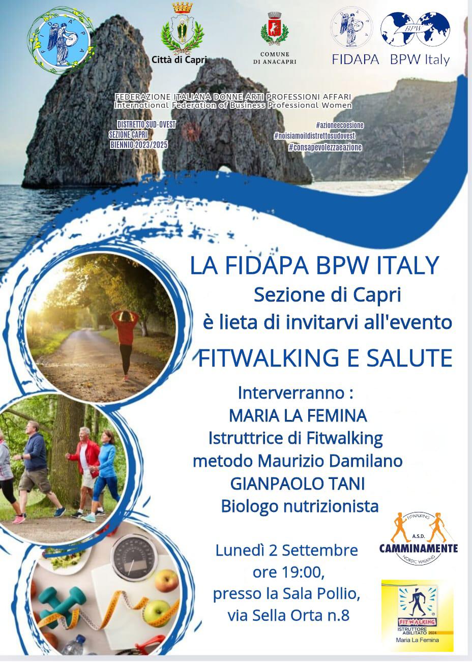 Fitwalking e salute, nuovo evento promosso dalla sezione di Capri della Fidapa