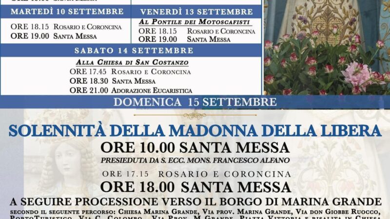 Festeggiamenti in onore della Madonna della Libera: il programma religioso e civile