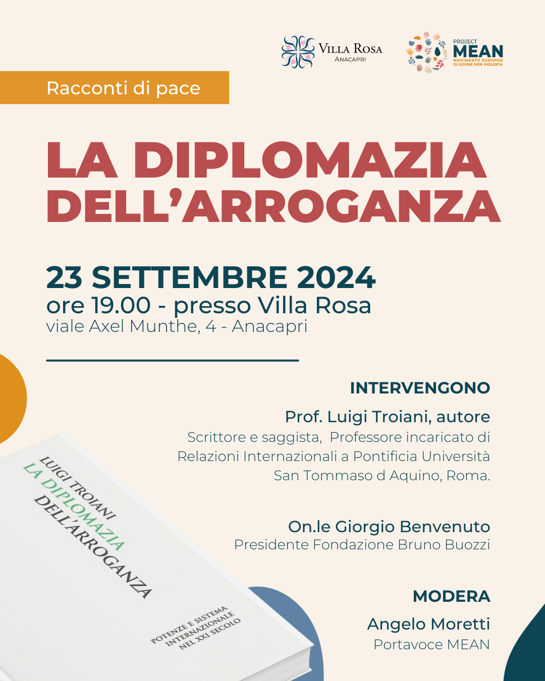 Ad Anacapri la presentazione del libro “La diplomazia dell’arroganza. Potenze e sistema internazionale nel XXI secolo” del prof. Luigi Troiani