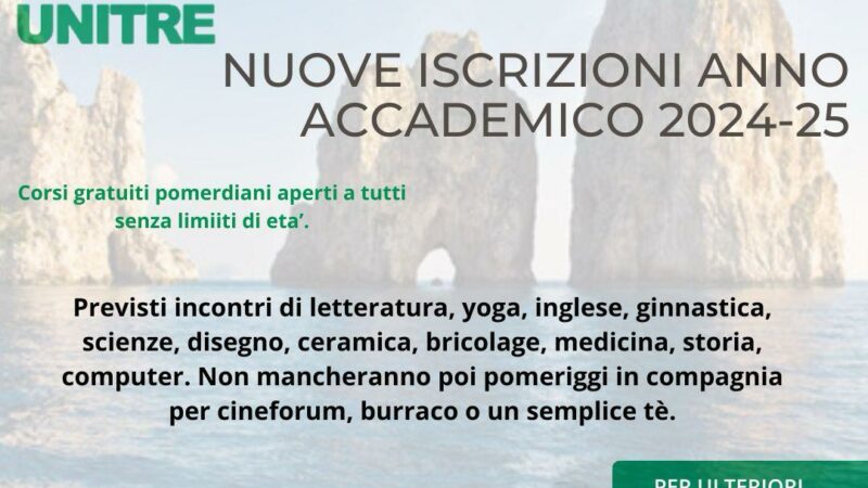 Partito il nuovo anno accademico dell’Università della terza età a Capri, il calendario delle attività