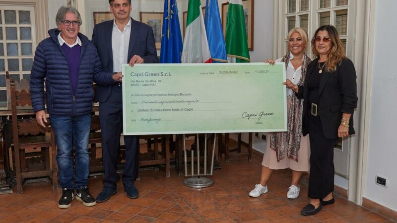 Donata all’Unitalsi di Capri la preziosa somma raccolta con l’evento “Le Note dei Faraglioni”