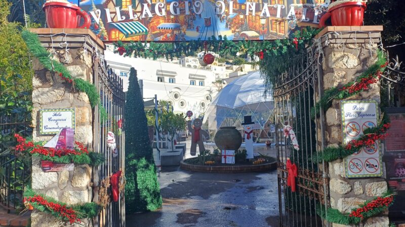 Il Natale la gioia per i bambini: aperto il villaggio allestito nei giardini della flora caprense (photogallery)