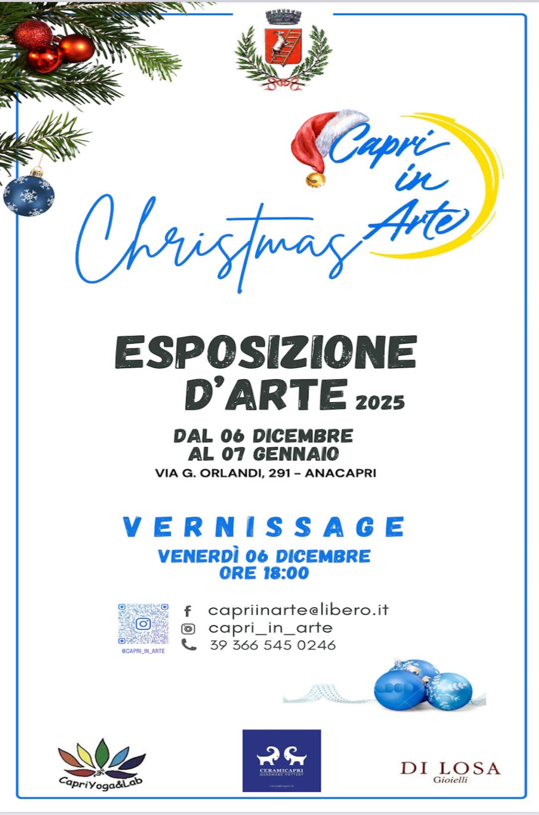 Si inaugura Capri in Arte Christmas, l’esposizione di Natale che celebra il colore e la bellezza dell’arte isolana