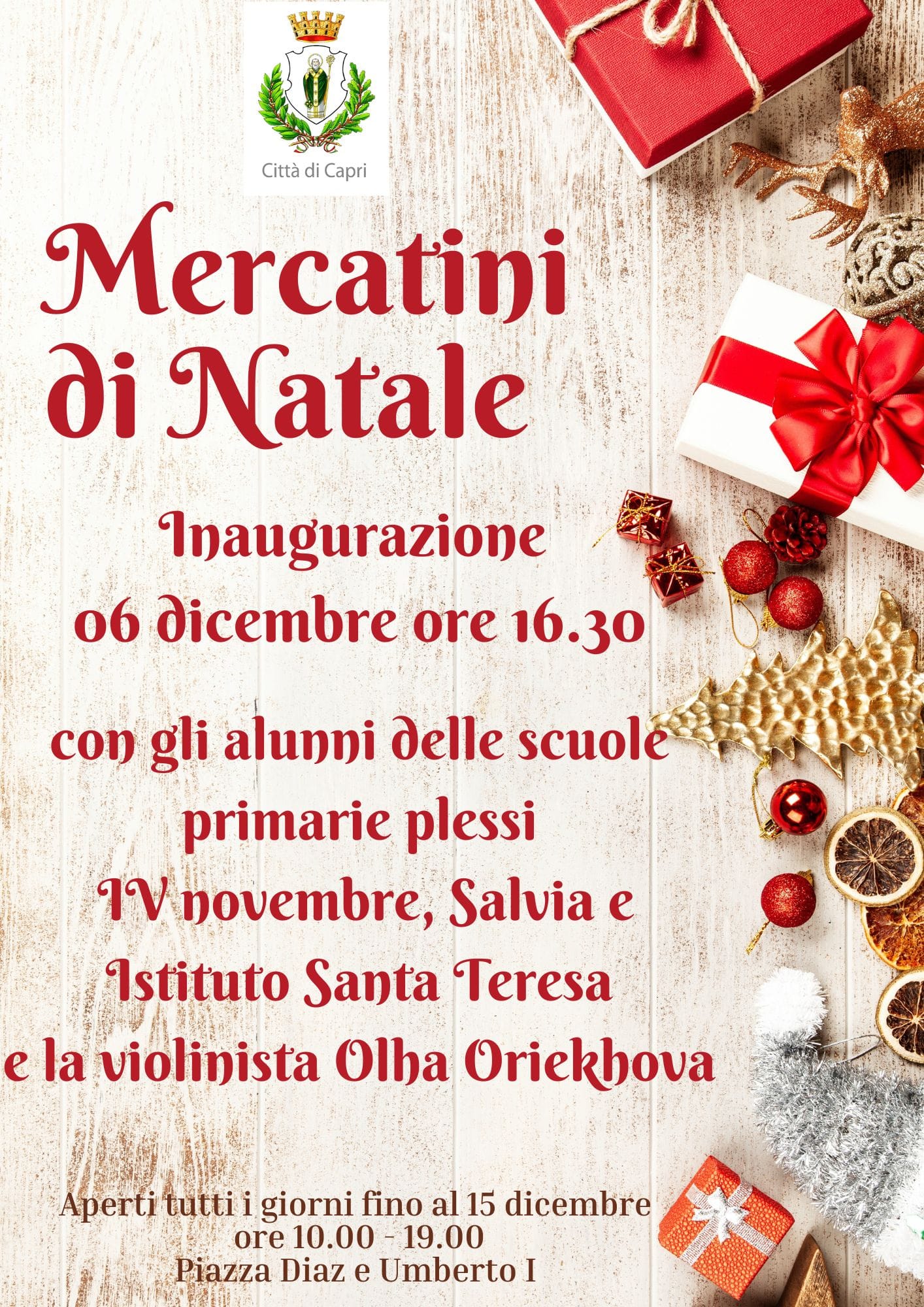 L’inaugurazione dei mercatini di Natale a Capri