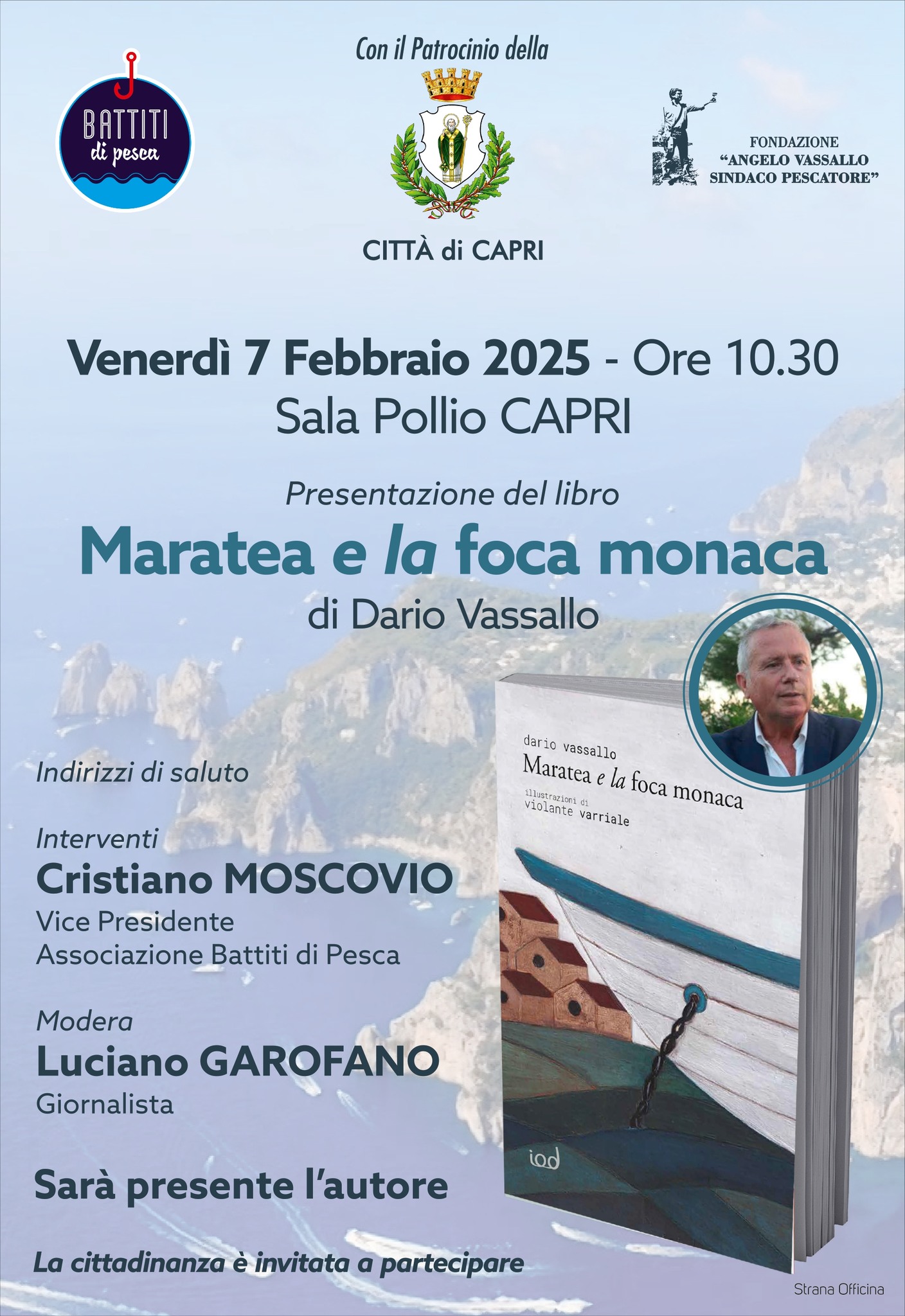 Dario Vassallo a Capri per presentare il libro “Maratea e la foca monaca”