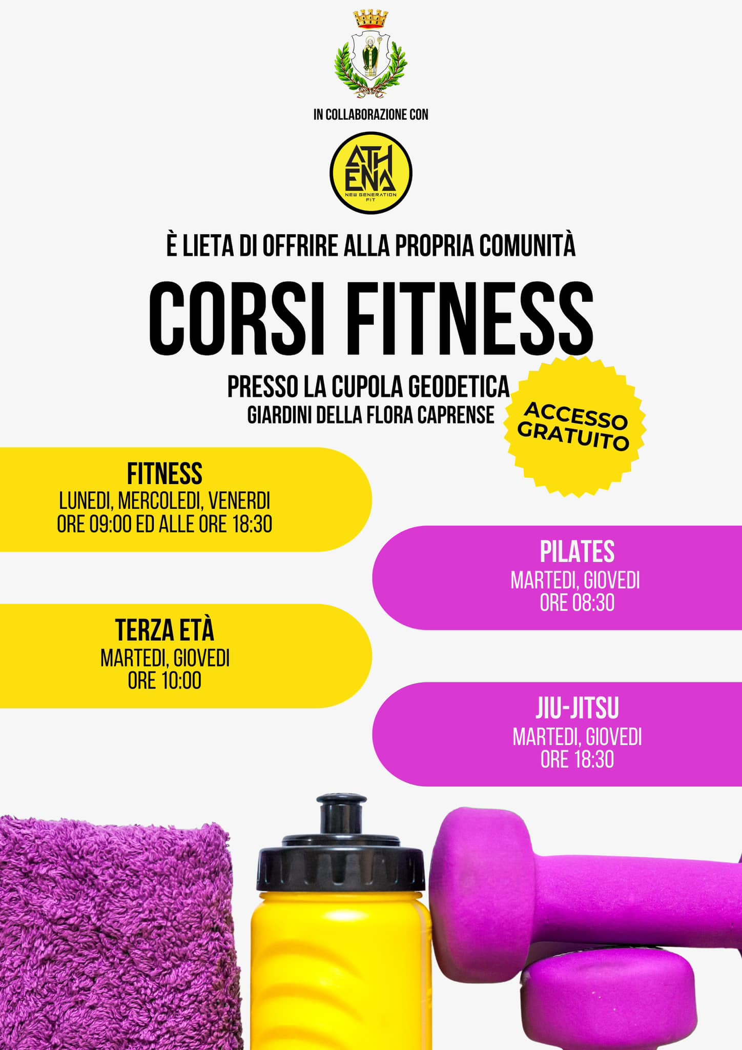 Corsi gratuiti di fitness alla cupola geodetica a Capri