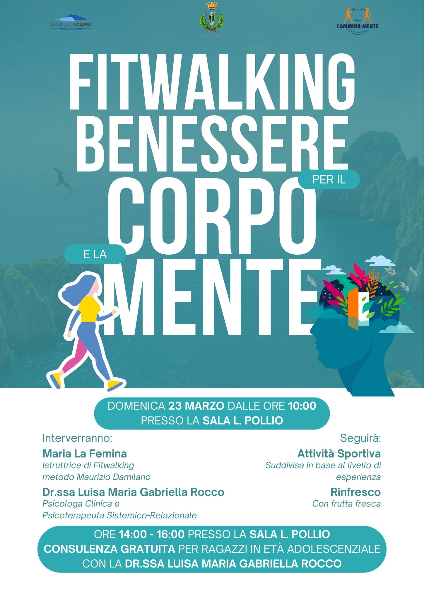 “Fitwalking: benessere per il corpo e la mente”, nuovo appuntamento del calendario sportivo 2025 di Capri