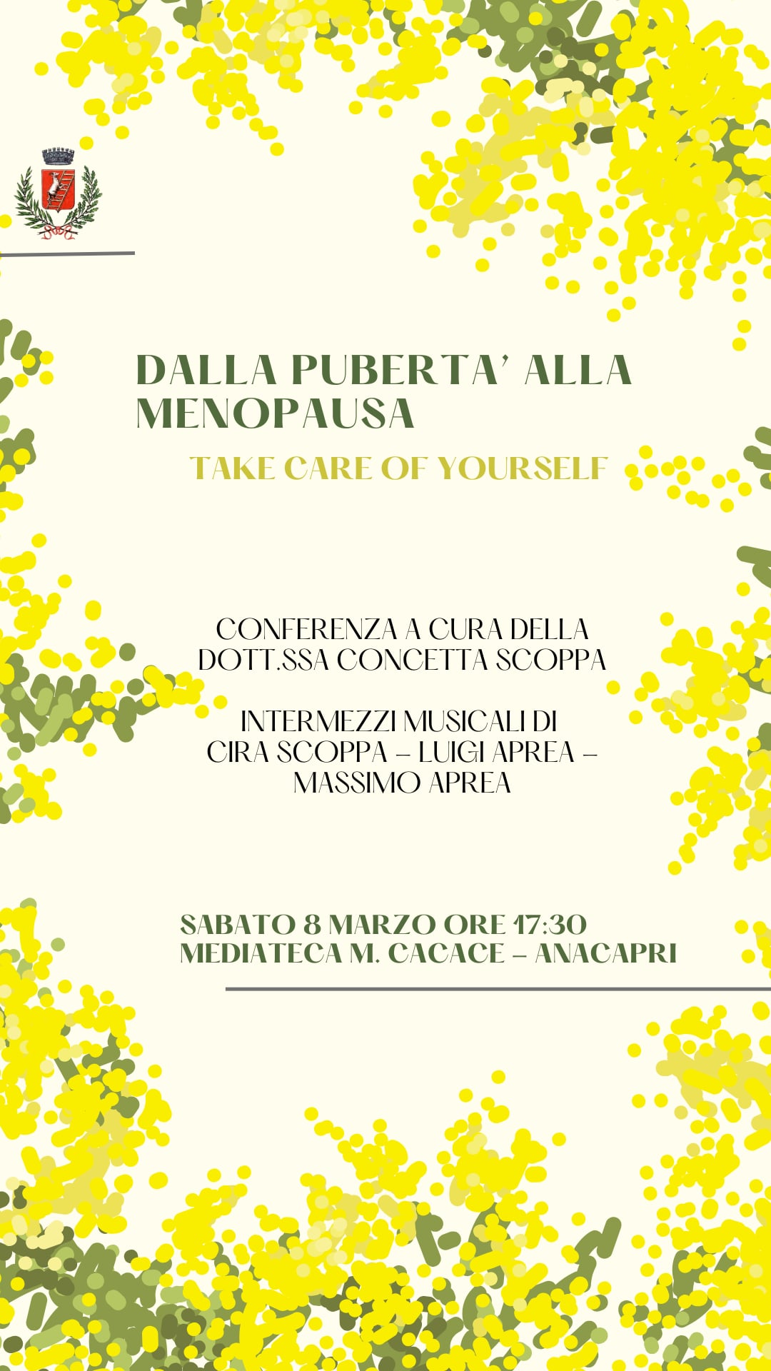 8 marzo ad Anacapri: conferenza sul tema “Dalla pubertà alla menopausa” e incursioni musicali