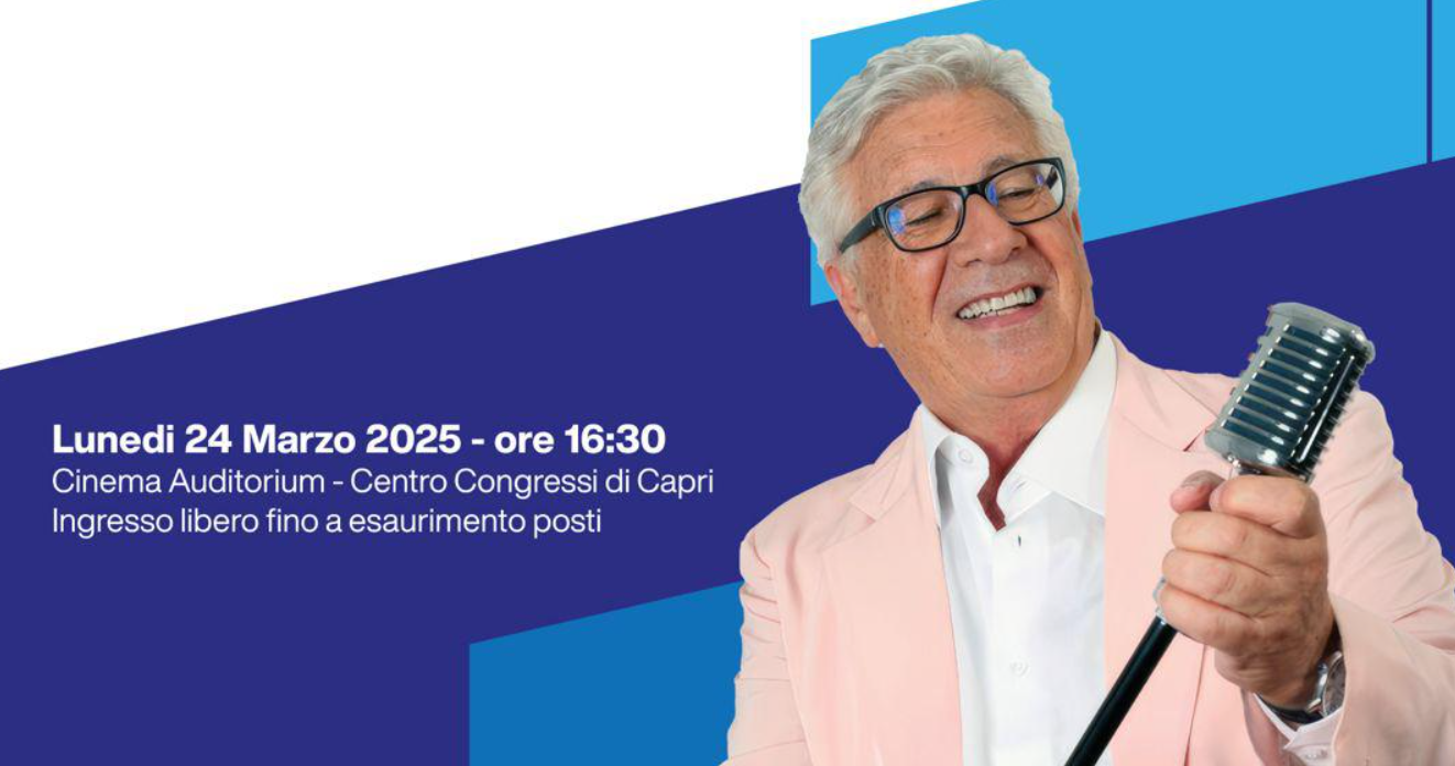 A Peppino Di Capri la “Chiave della Città”: evento pubblico lunedì al Centro Congressi per celebrare il grande artista isolano